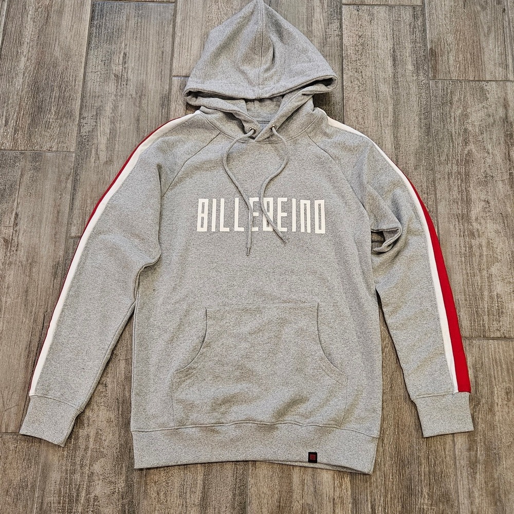 BilleBeino Stripe Hoodie Unisex Size S Pure Waste Recycled Materials Grey